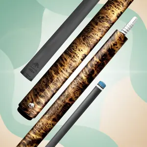 Rhino RETRO Thuya Wrapless Carbon Fiber Pool Cue - Premium Carbon Shaft, Carbon Composite Butt, Time Crystal 12.5mm Tip, 3/8-8 Stainless Joint, Weight Adjustable