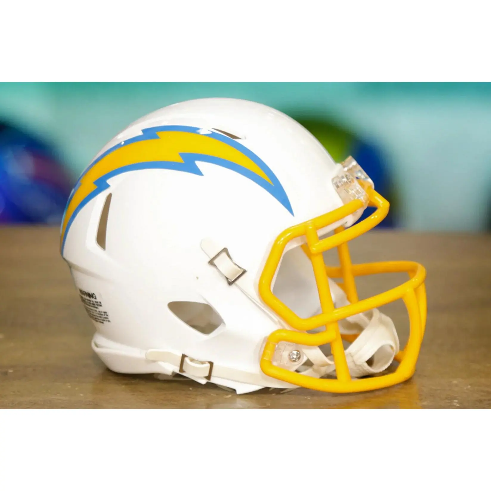 Los Angeles Chargers Speed Mini Helmet, Official Look Half Scale Plastic Collectible for a Fan's Desk Shelf Display