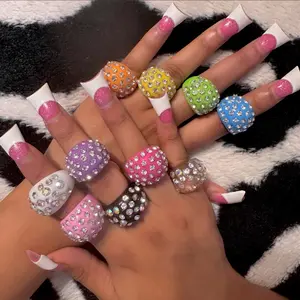 y2k rhinestone dome rings | mcbling jewelry | trashyy2k | vintage rings girl jewelry non tarnish