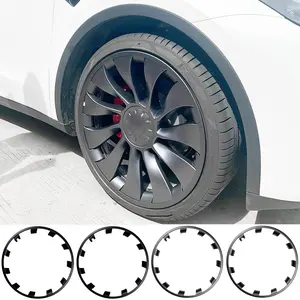 4pcs 21-inch Decorative Rings, Compatible With 2020-2024 for Tesla for Model Y Full-wrapWheel Covers, Designed To Enhance Aesthetics And Provide Anti-scratch Protectionfor