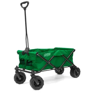 All-Terrain Folding Collapsible Beach Wagon | Heavy Duty | Green