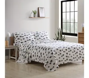 Eddie Bauer Bear Family Grey Cotton Twin SheetSet