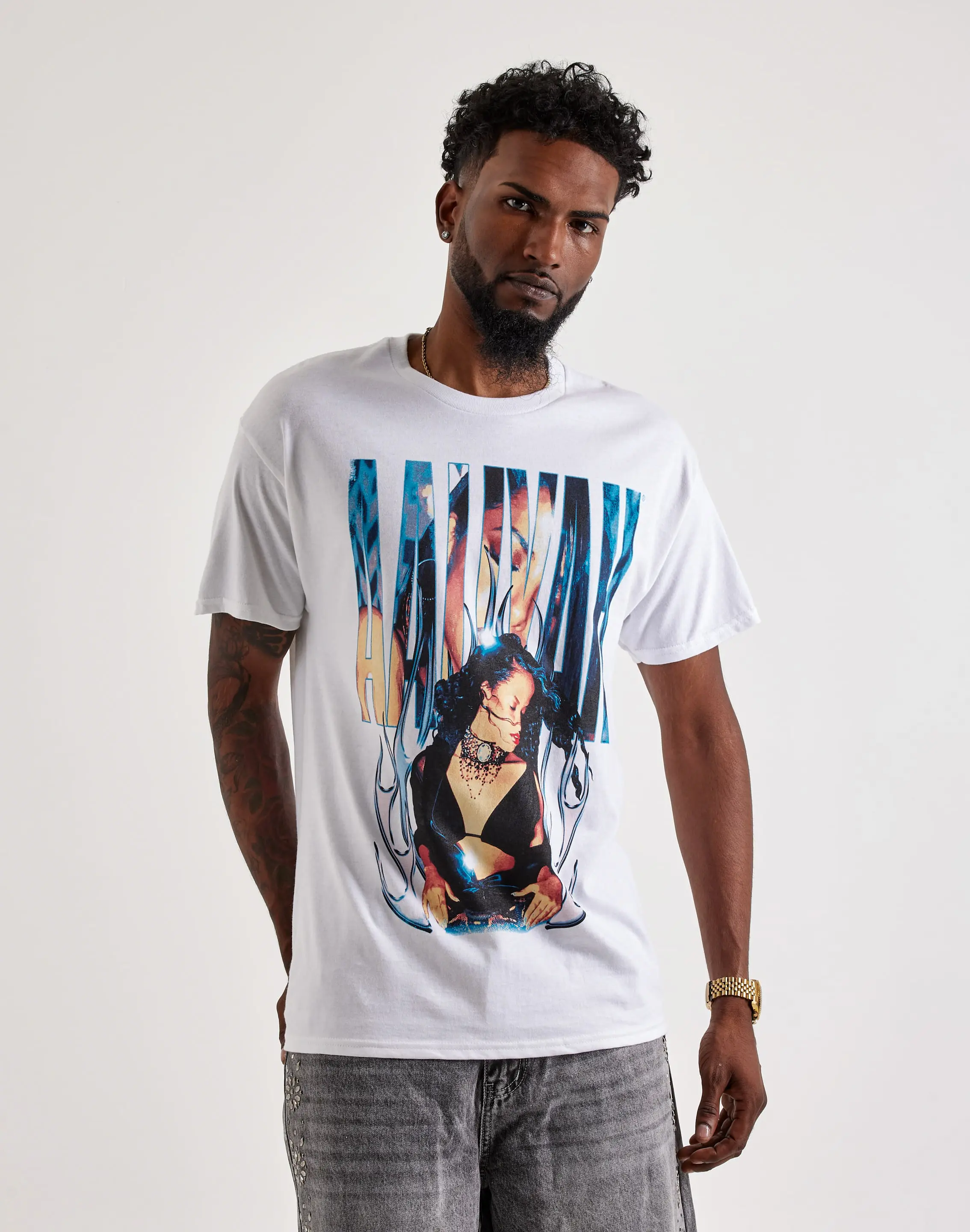 Mens Merch Traffic Aaliyah Flame Tee