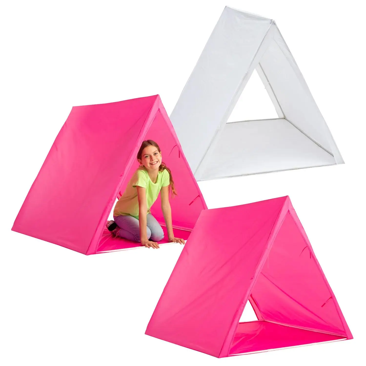 Bulk Set of Pink & White Sleepover Tents Kit - 3 Pc. Bulk Set of Pink & White Sleepover Tents Kit - 3 Pc.