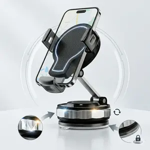 Magnetic phone holder, adjustable suction cup rotation lock, mechanical sound feedback, multi-functional for home/desktop/car use, supports MagSafe, foldable, suitable for MagSafe iPhone, Google, Samsung and other devices