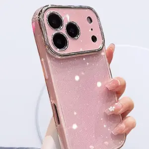 Instant Upgrade Fine Glitter Case for iP12-17 Pro Max Military-Grade Anti-Drop Starry Sparkle Cover Slim Trendy Phone Accessory