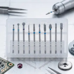 Professional 10pc Nail Drill Kit with Ceramic Bits, Electric Nail File for Cuticle Care, Gel Polish & Acrylic Nails, Quick-Change High Precision Manicure Pedicure Tools, Durable Nail Art Polishing Set