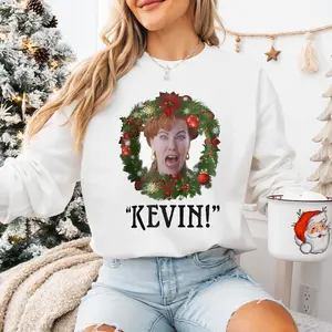 Home Alone Kevin Christmas Sweatshirt, Merry Christmas Kevin And Kate McCallister Shirt, Christmas Outfit For Mom, Xmas Gift For Home Alone Fan 2N