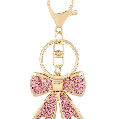 Cute Bowknot Design Keychain, Rhinestone Decor Keychain for Women & Girls, Fashion Accessories for Bag, Car, Phone Decor, Bling Bling Keychains