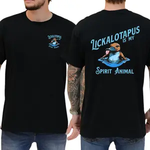 Lickalotapus Is My Spirit Animal Men's Funny T-Shirt For Men,  Funny Animal Shirt, Spirit Animal Tee, Duck Meme Shirt, Lickalotapus Shirt.
