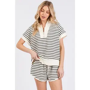 Striped Prep Drawstring Shorts