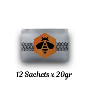 Natural Honey Sachets 12 x 20g, Pure Honey Packs, Sweet Flavor, Easy to Carry