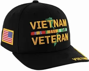 Vietnam Veteran Map Black Cap 0105