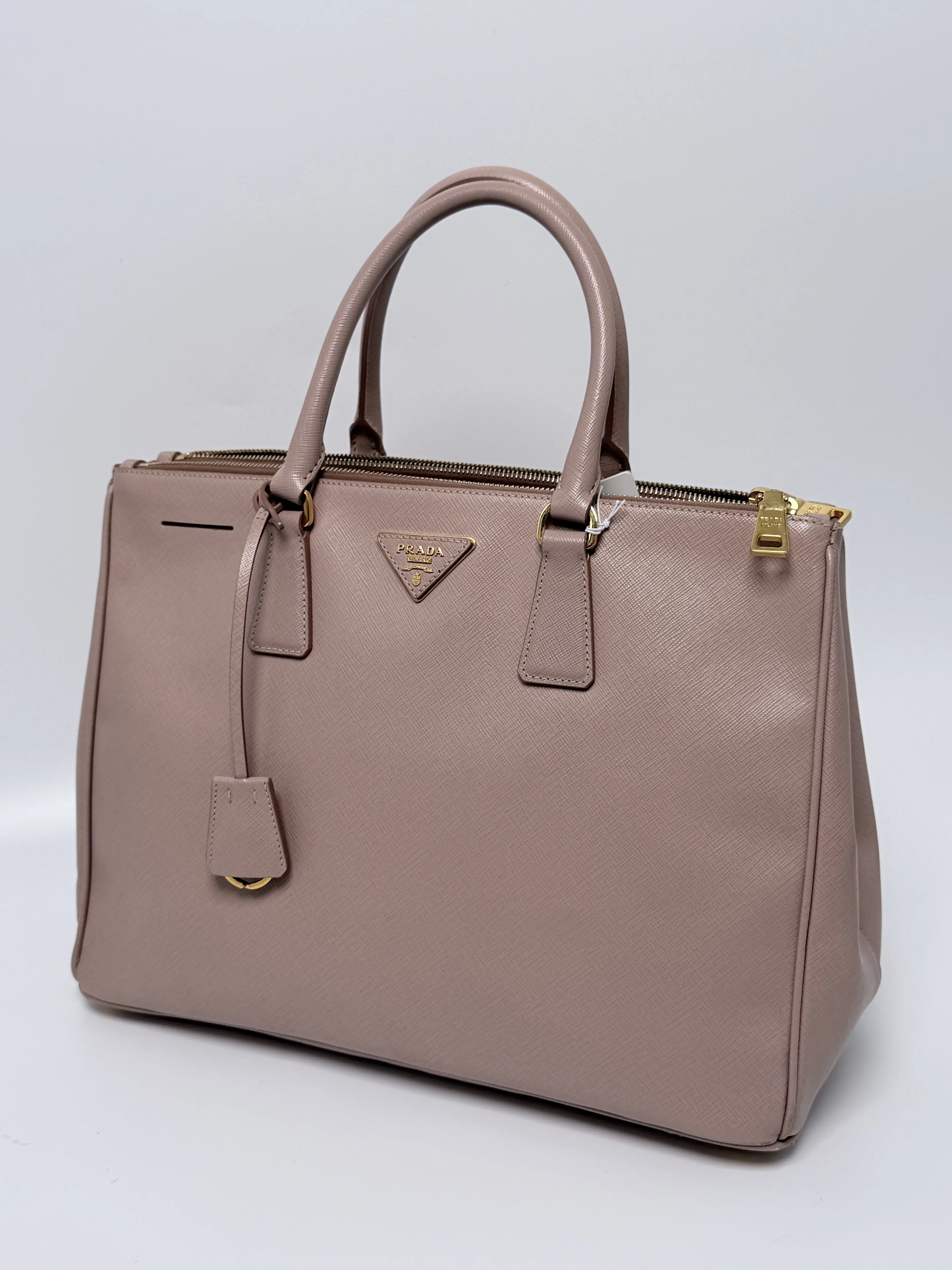 Pre-owned PRADA leather Top Handle Bag Saffiano Lux Powder Pink JC138PR