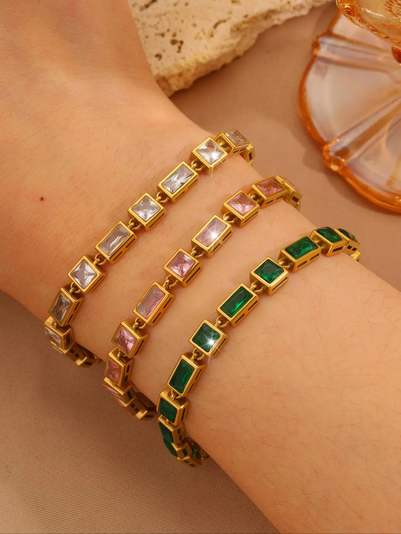 French Elegant Classic Stainless Steel Fashion Bracelet, Stackable Bracelets, Elegant Minimalist Bangle, Perfect for Parties and Vacations, Unisex Accessory for All Seasons, Adjustable Bangle Jewelry