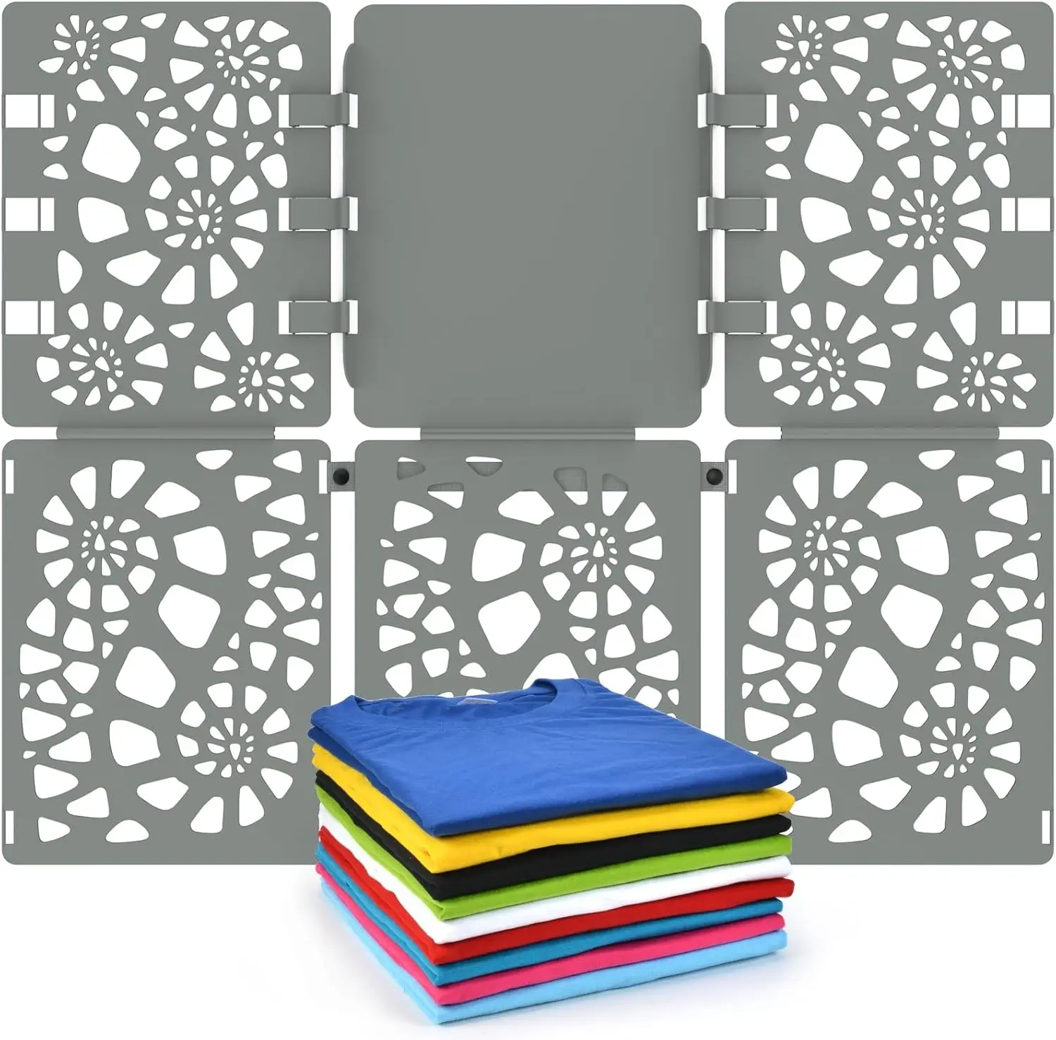 Shirt Folder Board V2 Durable Plastic Clothes Folding Board Grey | Tshirt Organizer, T-shirt Folder, Easy and Fast Folding for Adults and Kids