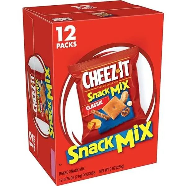Cheez-It Snack Mix, Lunch Snacks, Office and Kids Snacks, Classic, 9oz Box (12 Packs)