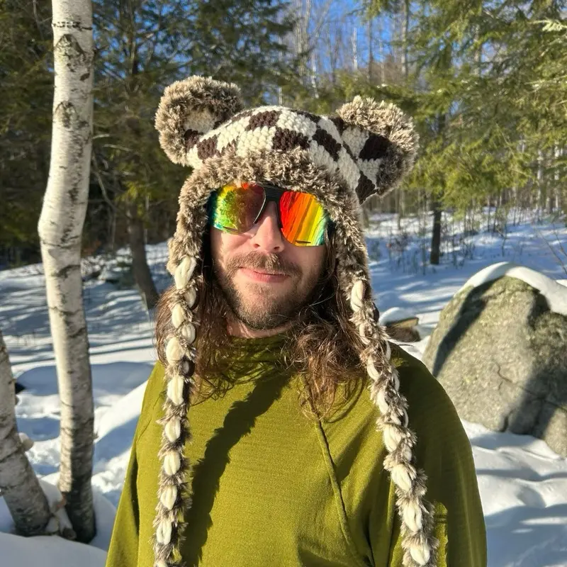 Crochet Checkered Cat Hat