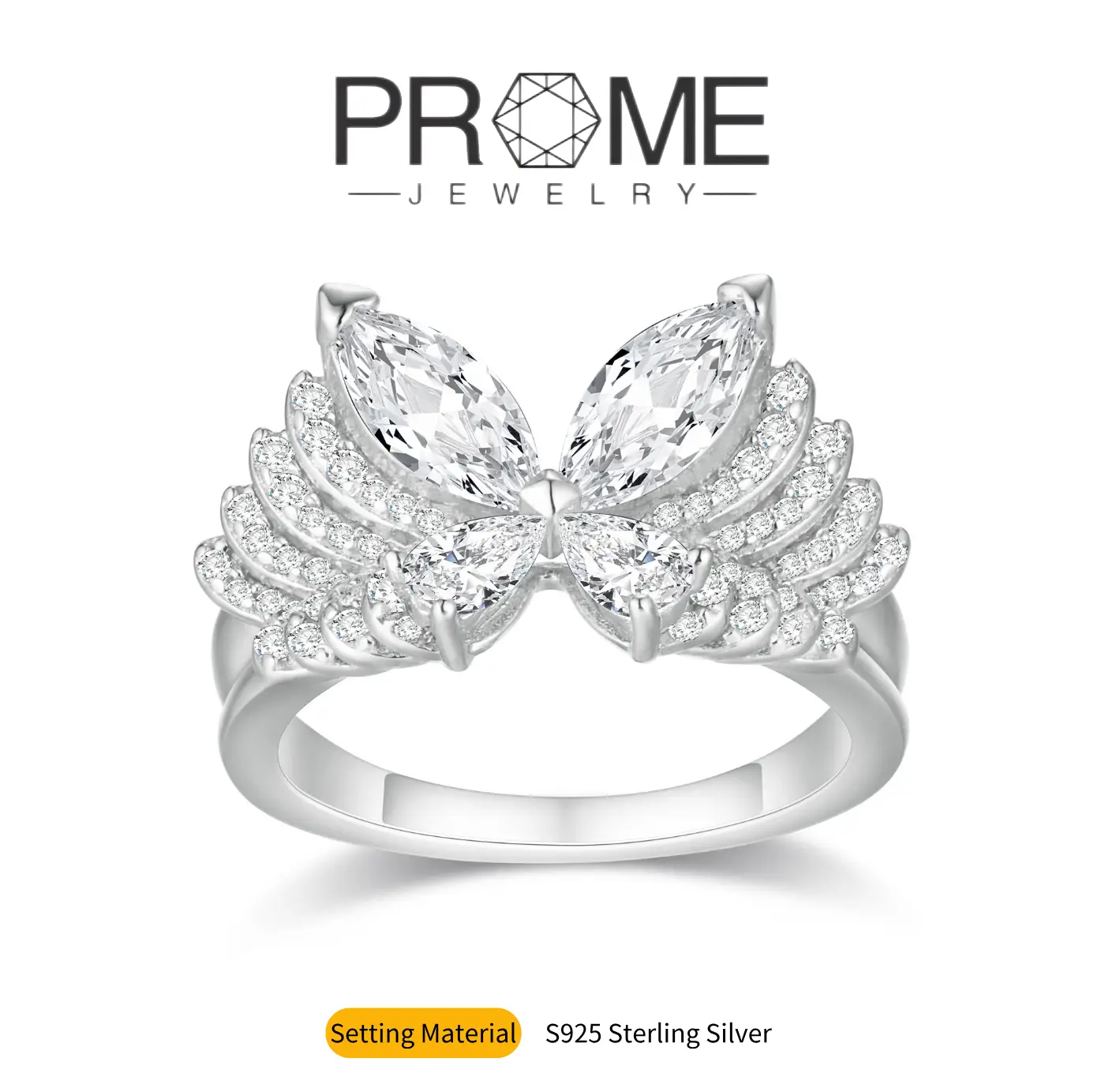 (SR001) S925 Sterling Silver Butterfly Rings Luxe and Elegant 5A High-End Design Durable for Daily Wear Perfect Mother's Day Gift Gift for women