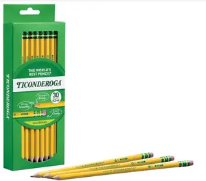 Ticonderoga Wood-Cased Pencils, Pre-Sharpened, 2 HB Soft, Yellow, 30 Count