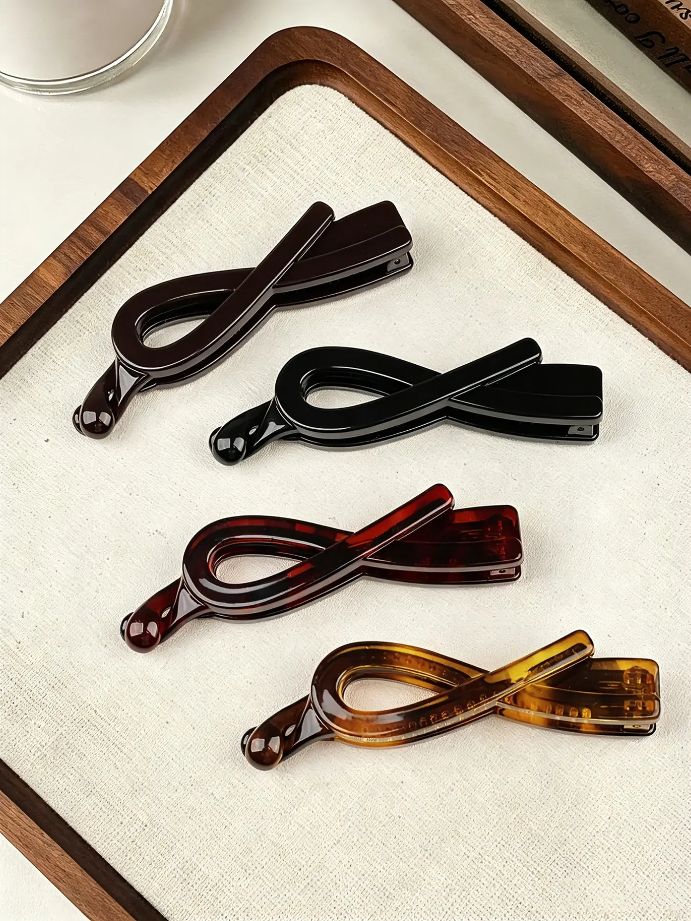 4pcs Elegant Bow Banana Clips, High-End Ponytail Holders, Versatile Hair Accessories, Enhance Volume, Stylish Back-Of-Head Clamps