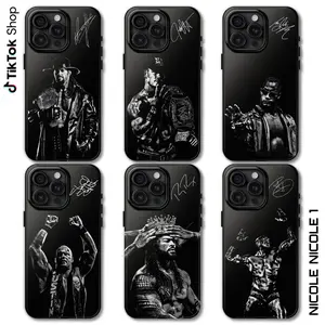 WWE All Legends Signature Phone Case, Legendary Wrestler Collection, Iconic Wrestling Star Black Phone Cover, Gifts For American Professional Wrestling, 17 Air Pro Max