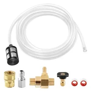 Downstream Injector for Pressure Washer, Adjustable High Pressure Chemical Injector Kit, Double Suction Head with 3/8 Inch Connectors & 10ft Hose, ChristmasGift