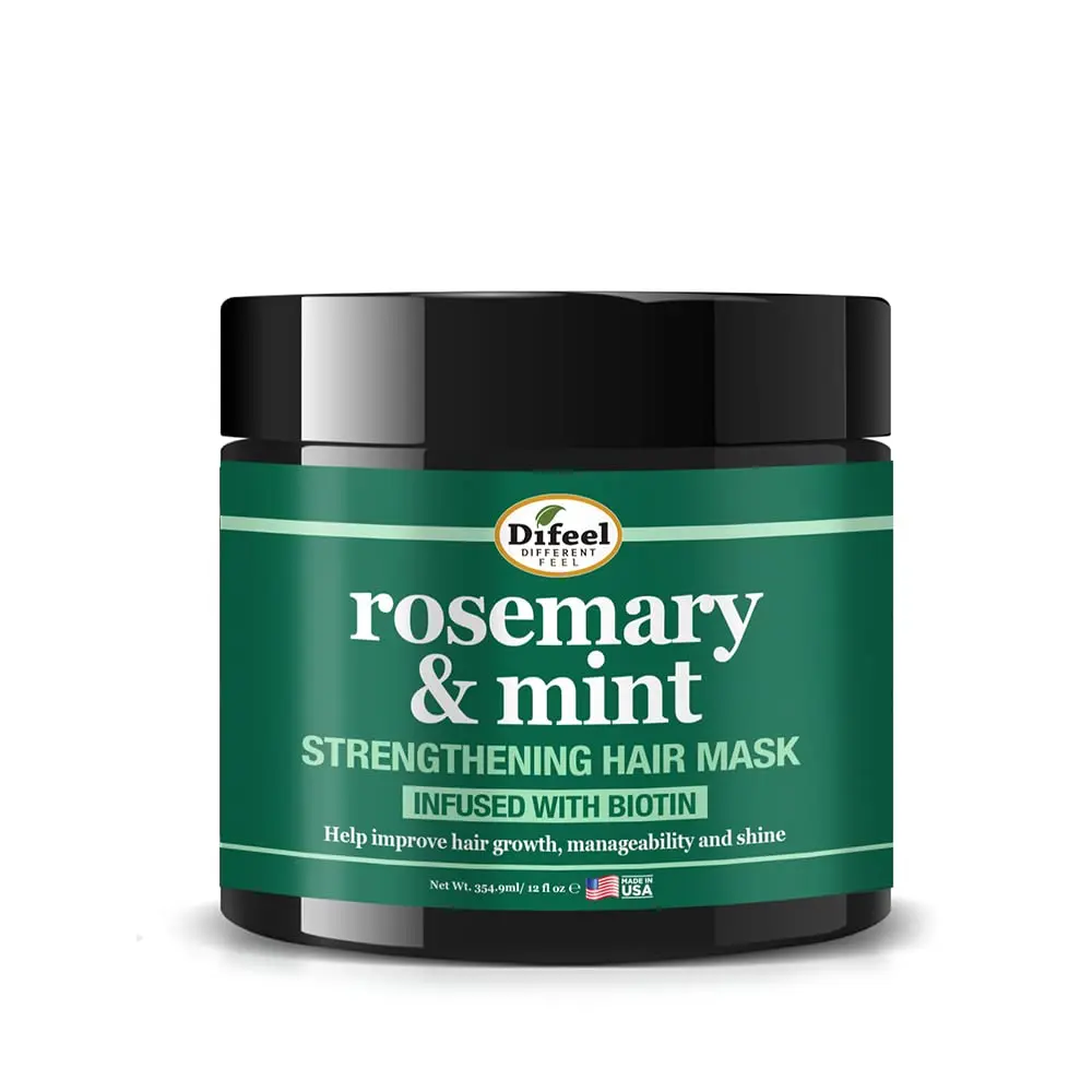 Rosemary & Fresh Mint Strengthening Cream Hair Mask with Natural Oil, Biotin, 12oz, for Dry Hair, Cream Mask