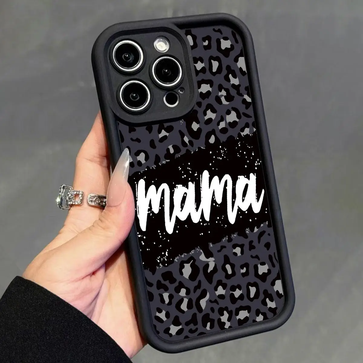 Leopard-pattern Phone Case with Letter Pattern, Anti-drop Cellphone Protective Case, Total Protective Shockproof Mobile Phone Cover for iPhone 11 12 1