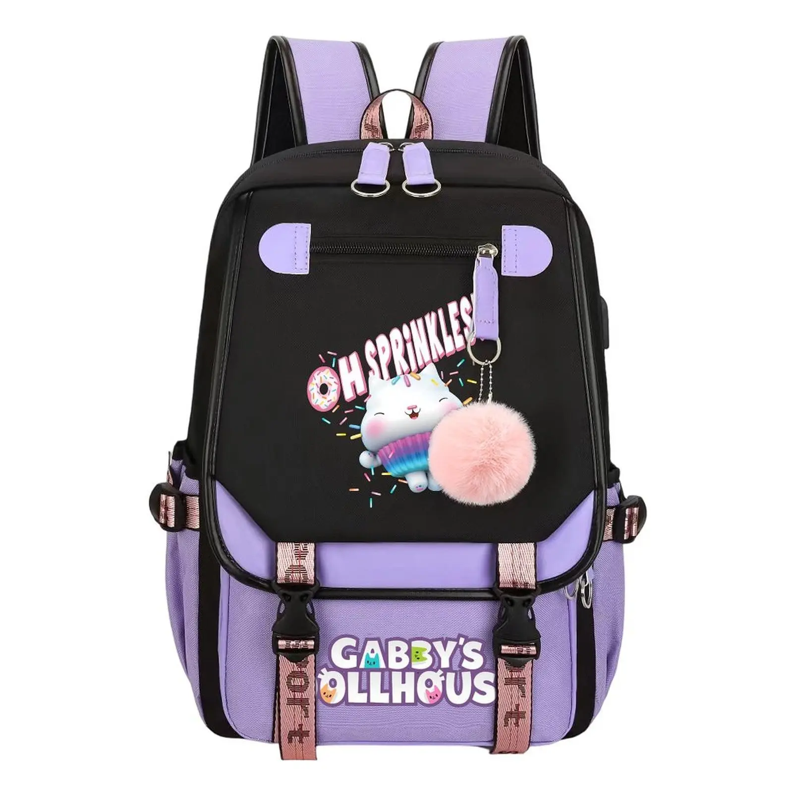 Gabby's Dollhouse Cakey Cat Trendy Youth Laptop Backpack – Large-Capacity Travel & School Bag for Commuting, Camping & Daily Use, Durable Stylish Design, Perfect Gift for Boys & Girls 11.4” × 18.1”