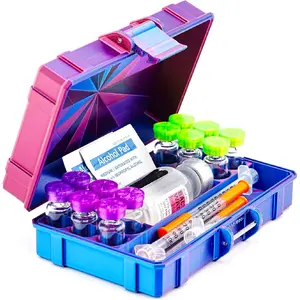 Vial Guard Storage Hard Case for 3ml, 5ml, 10ml, 30ml Vials, Secure Holder Multiple Sizes (Metalic, 12 x 3ml 1 x 30ml + Storage)
