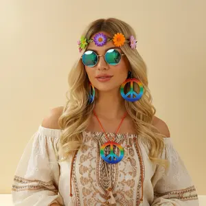 5pcs Colorful Wreath Set Includes Wreath Glasses Pendant Necklace Perfect for Festivals Parties Music Fest Birthdays Theme Party Supplies Party Accessories Happy Birthday