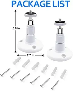 Wall Mount for  Cam Pan V3/ Cam V3 360 Degree Swivel Adjustable Mount  (2 pack) for  Cam Pan( Camera not Include)  Plastic Installation Safety