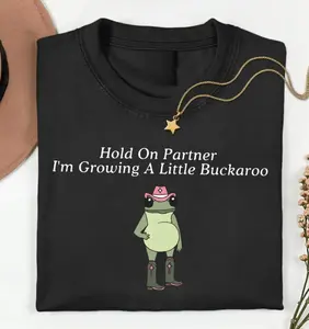 Pregnancy Announcement Shirt – Hold On Partner Buckaroo Tee, Funny Frog New Mom Gift-women's shirt-men's shirts