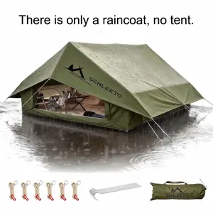 Senleeto Rainfly , Not a Tent, Heavy-Duty Rain Cover for 129 Sq Ft Inflatable Cabins, PU2000 Waterproof Silver-Coated Sunshade, Hdpe   Durable  Mesh Tarp Camping Accessories