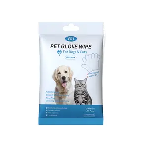Pet Glove Wipes for Dogs & Cats 12pcs 0.75/count No Rinse Gentle Hypoallergenic Safe for All Pets Easy Application Comprehensive Care Solution Grooming Products Paws