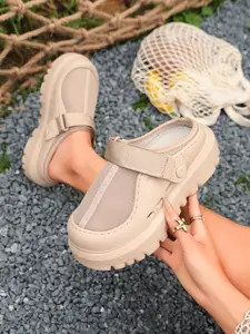Summer Mesh Breathable Thick Sole Sandals, Comfortable Heeled Slip-Ons, Outdoor Casual Versatile Mules for Women