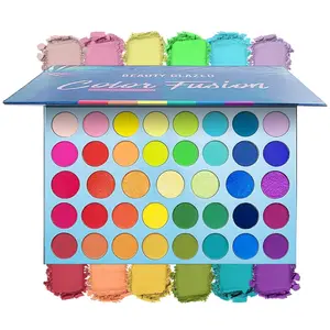 39 Pop Colors Eyeshadow Palette Matte Shimmer Eyeshadow Pigmented Colorful Long Lasting Waterproof Makeup Palette Blending Metallic Natural Makeup Eyeshadow Cosmetics Clear
