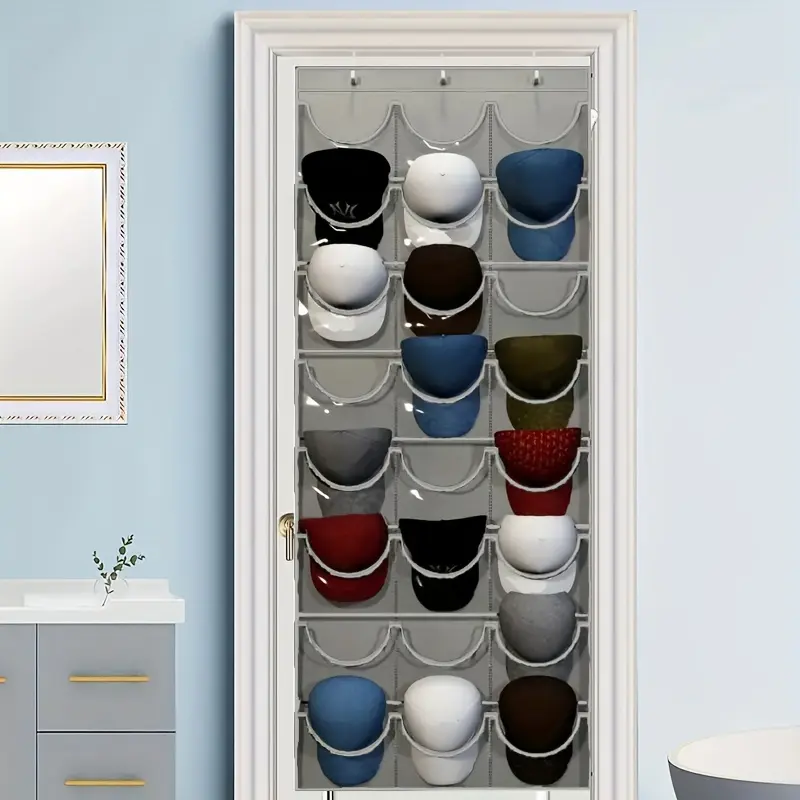 Door Hanging Hat Storage Bag, Cap Storage, Multifunctional Storage, Space Saving Organizer, Multi-Layer Organizer for Hats and Socks, Ideal for Home Clutter Management, Bedroom Storage Organizer