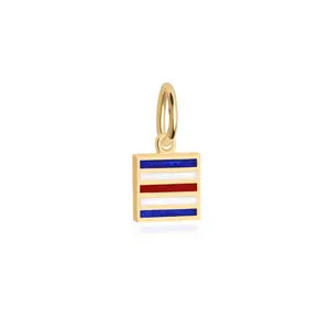 Letter C, Nautical Flag Gold Mini Charm