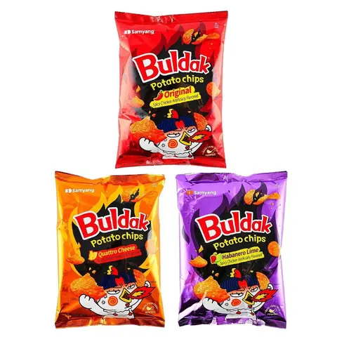 SAMYANG Buldak Spicy Chicken Chips - Korean Hot Chicken Flavor with 4 Cheese, 120g
