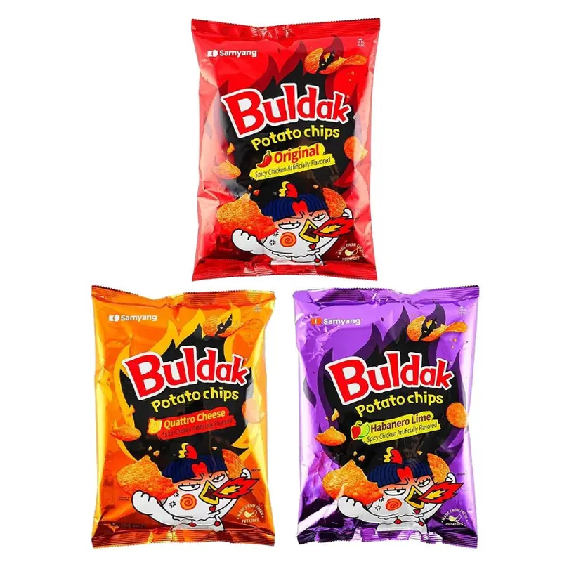 SAMYANG Buldak Spicy Chicken Chips - Korean Hot Chicken Flavor with 4 Cheese, 120g