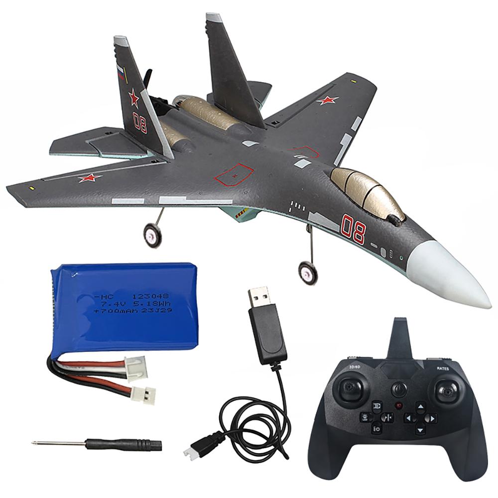 Upgraded Brushless Motor SU-35 Fighter QF009 375mm Wingspan 3D/6G Switchable 6-Axis Gyro 2.4G 4CH EPP RC Airplane Aircraft Fixed Wing RTF