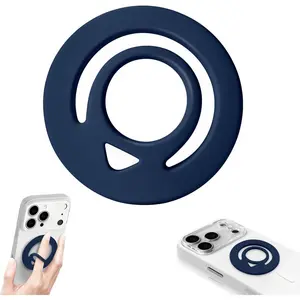 Double Sided   Ring Grip Phone Holder, Soft and Portable,   Attraction, Compatible with  17/16/15/14/13/12 MagSafe Phone Case Accessories (Navy Blue)