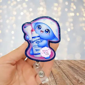 Ultrasound Tech Badge Reel Sonographer ID Holder with Cute Character Design and Practical Functionality