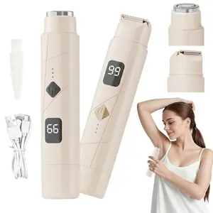 Rechargeable 2-in-1 Bikini Shaver with LED Display, USB Charging, 2 Attachments, 100% Satisfaction