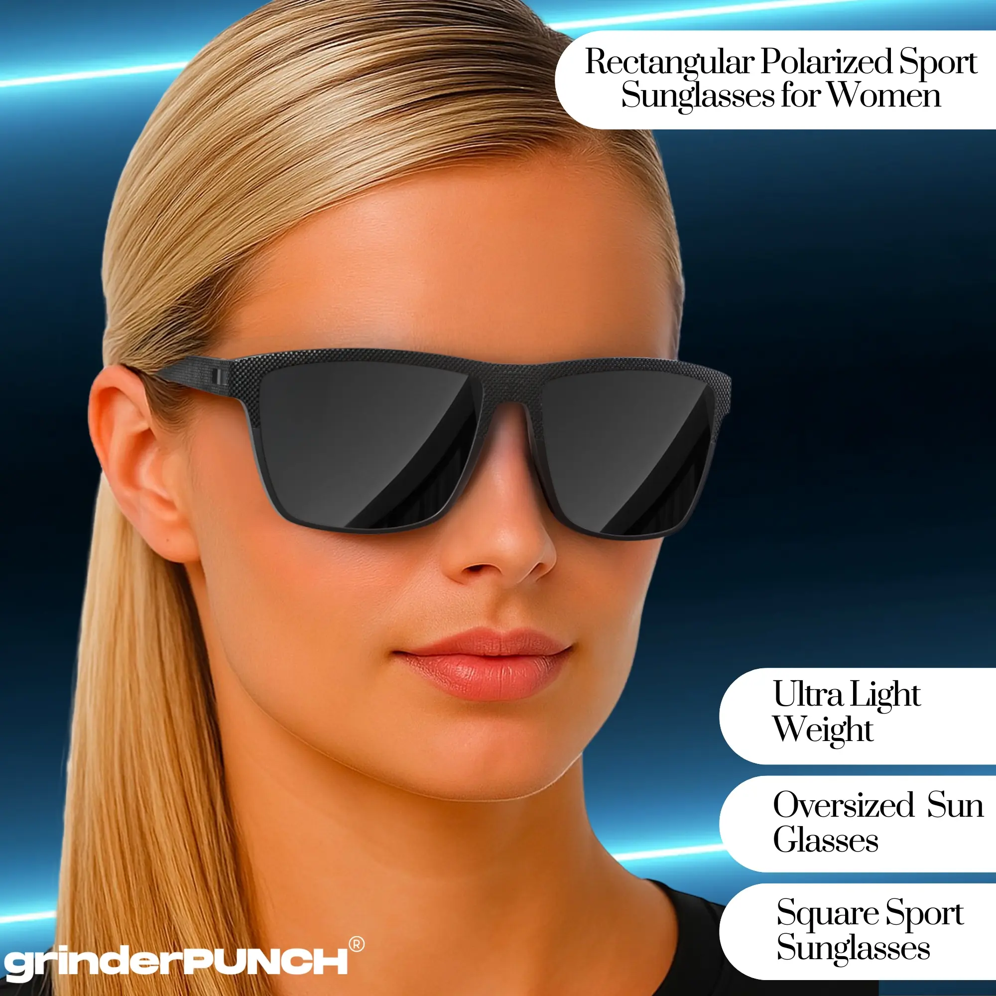 GRINDERPUNCH Square Polarized Sunglasses for Men & Women 