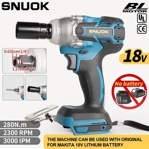 SNUOK [Bare Metal Batteryless Charger] 280N.m Brushless Electric Wrench Batteryless Large Torque 1/2'' Dual Function Cordless Electric Drill, Pure Copper Core Motor, Electric Screwdriver Wrench for Car Motorcycle Repair for Home Improvement, For Original