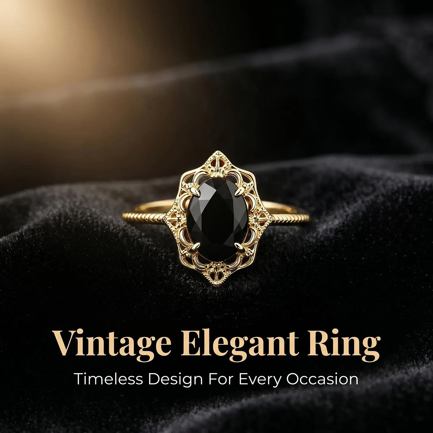 Vintage Openwork Filigree Ring, 18K Gold-Plated Handcrafted Women’s Engagement Ring, Affordable Luxury Niche Versatile Jewelry, Royal Vintage-Style Ring