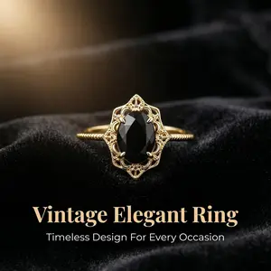 Vintage Openwork Filigree Ring, 18K Gold-Plated Handcrafted Women’s Engagement Ring, Affordable Luxury Niche Versatile Jewelry, Royal Vintage-Style Ring